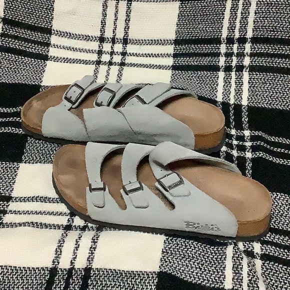 Birki’s grey & brown 3 strap Birkenstock sandals - Picture 2 of 8